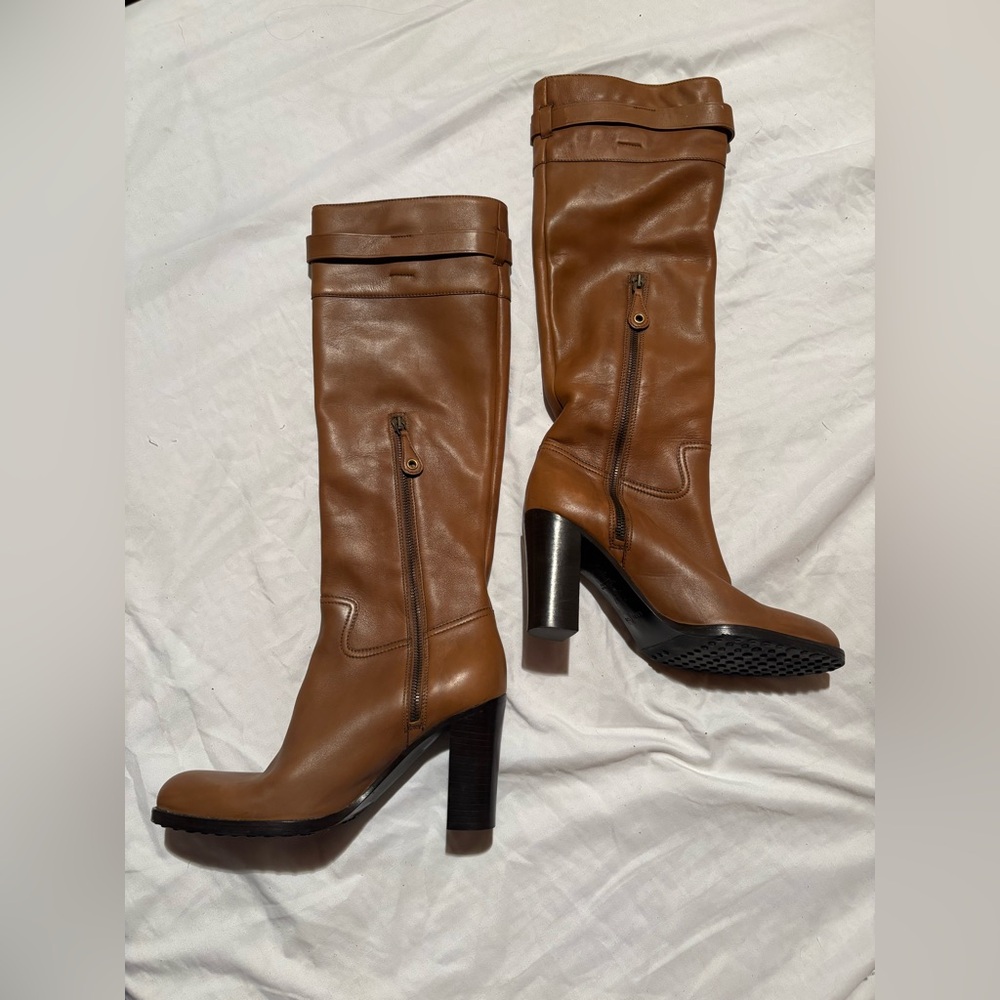 Vero Cuoio Brown Leather Heeled Boots - Picture 2 of 3